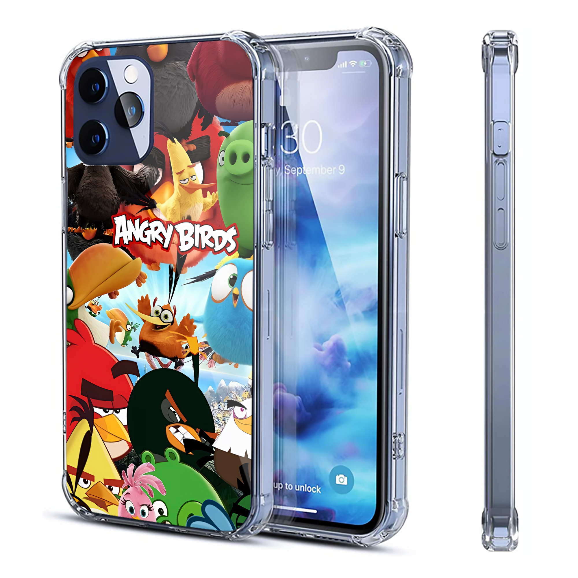 （画像用） Angry Birds アングリーバード 【iPhone 12シリーズ対応】透明スマホケース（クリアソフトケース）